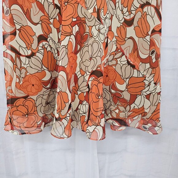 Cato Rust Taupe Floral Boho Midi Skirt Festival Fairy S - Picture 4 of 11
